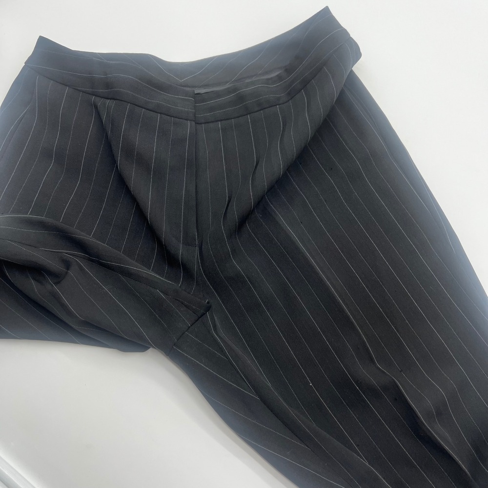 Tahari Arthur S Levine Mens Black Pinstripe Herringbone Pant Suit Blazer Size 8 - Picture 14 of 16